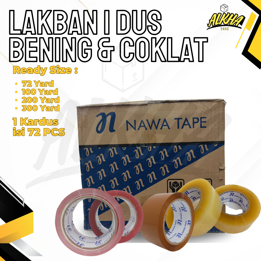 

Lakban Bening / Solasi Lakban Coklat / Lakban Fragile / Isolasi Bening Coklat Fragile Murah Bagus