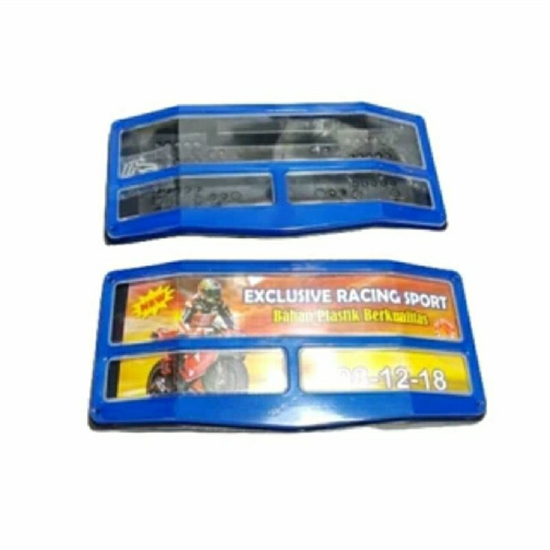 Bingkai Cembung plat no pol bg cover dudukan nomor motor. merah putih. biru. hitam