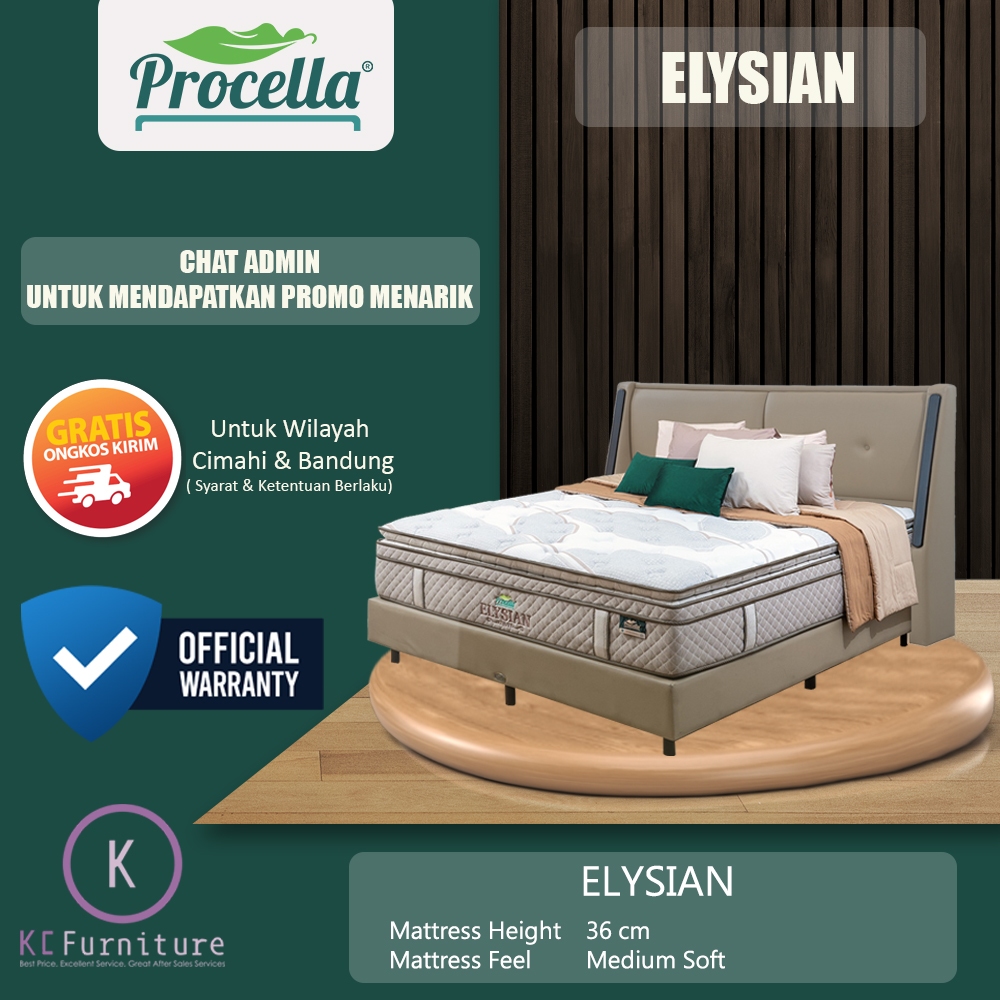 Kasur Springbed Procella - Ellysian ( Full Set dengan Divan + Sandaran )