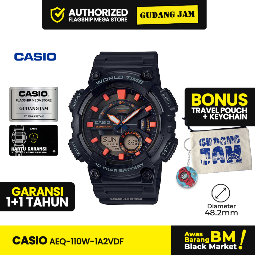 Jam Tangan Casio AEQ-110W-1A2VDF AEQ-110W AEQ-110 AEQ110W AEQ 110W
