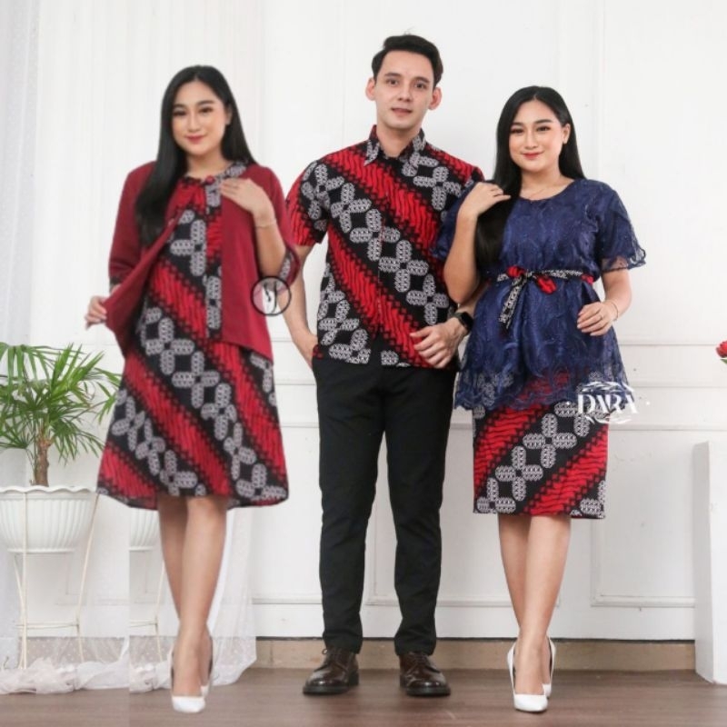 Couple Kebaya Dress Brokat Elina Ulang Tahun / Pesta / Tahun Baru /Natal Jumbo Ld 120