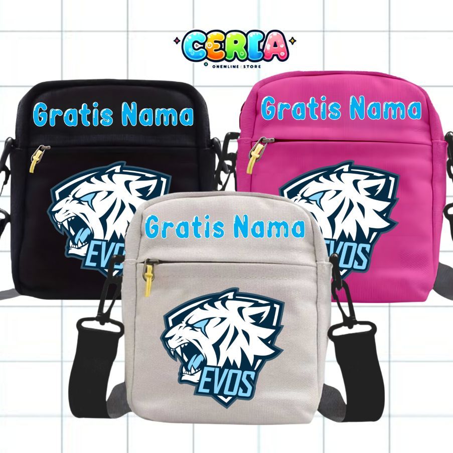 Tas Selempang Sekolah Evos Anak Tk Sd Tas Selempang Waistbag Gaming Tas Serut Murah Free Custom Nama