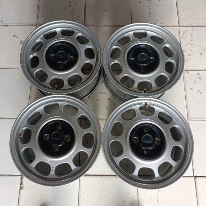 Velg Mobil Second HSR Ring 15 Lebar 6.5 pcd 4x100/114.3 Et42 Dop Nya Untuk pcd 4x100