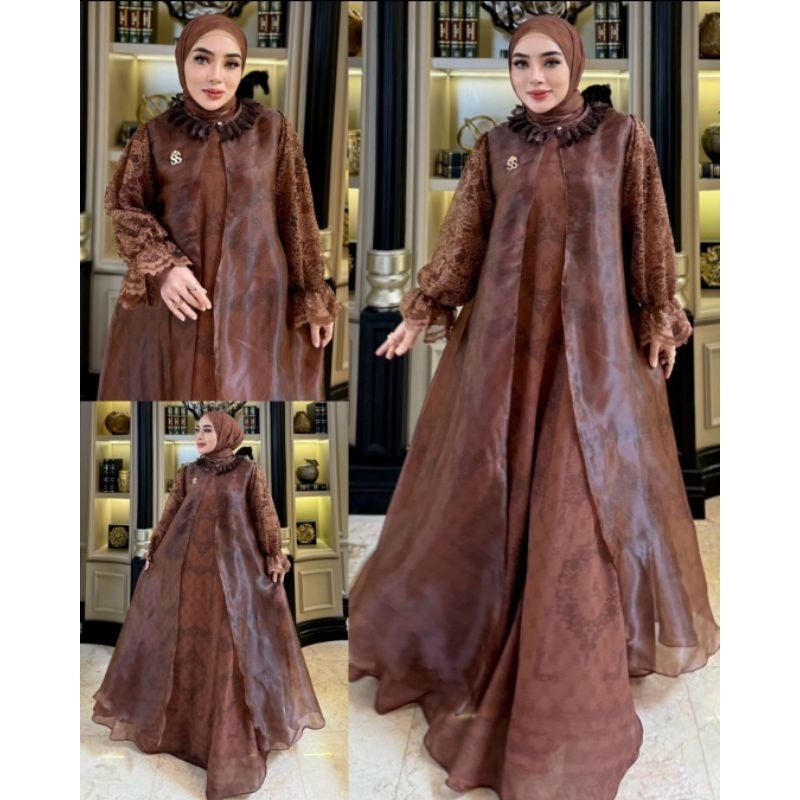 Dress Hijab Abaya Organza by Shellasaukia