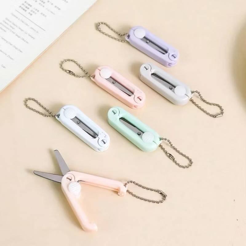 

GUNTING LIPAT MINI TRAVELLING Stainless Steel Retractable Mini Folding Scissors Portable