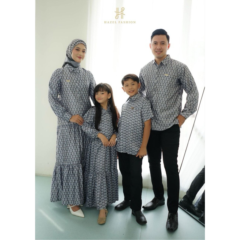 Hazel Fashion - Family Set Monogram Hazel Series - Trend Sarimbit 2025 - Sarimbit Casual Nyaman