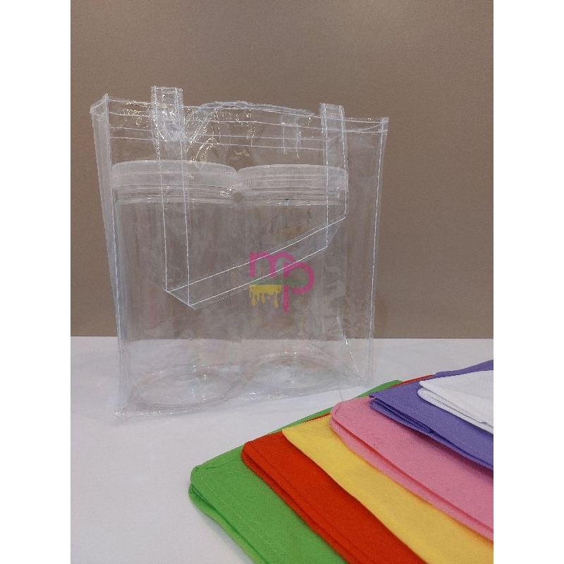 Tas mika plastik transparan souvenir hampers parcel goodie bag