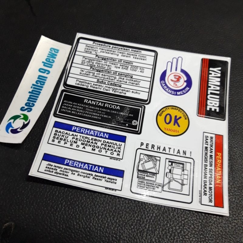 stiker pelengkap detail restorasi yamaha FIZR F1ZRA poswan