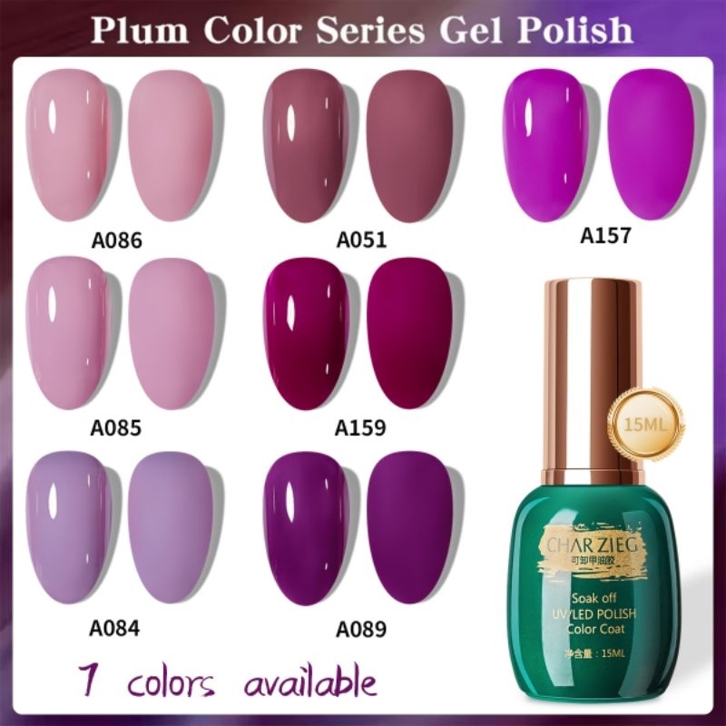 Kutek Gel Charzieg Seri Lilac / Kutek gel lilac Ungu Purple 15ml