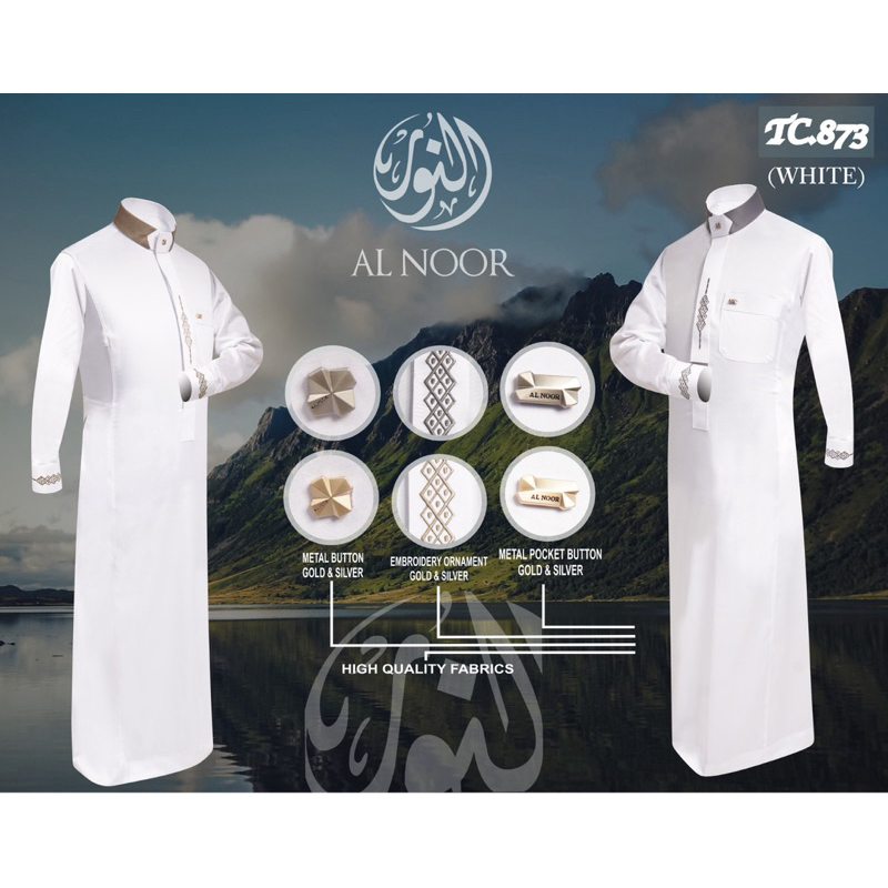 GAMIS PUTIH AL NOOR / JUBAH AL NOOR /GAMIS AL NOOR MANSET /GAMIS AL NOOR SAUDI/GAMIS ALNOOR PUTIH MA