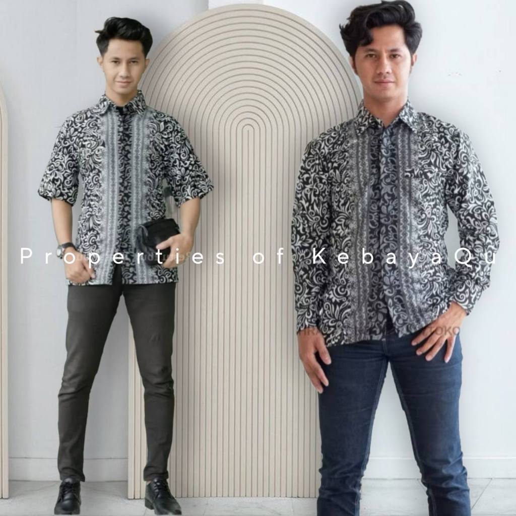 KQ> BATIK COUPLE  KEONG SILVER / KEMEJA BATIK PRIA / ROK PLISKET WANITA / BAWAHAN KEBAYA / ATASAN BA