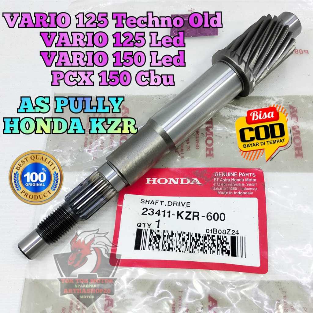 AS PULLY CVT KZR ASLI ORIGINAL MOTOR HONDA VARIO 125 TECHNO OLD , VARIO 125 LED , VARIO 150 LED , PC