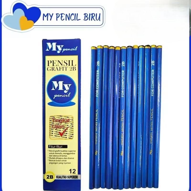 

MY Pensil 2B isi 12 pcs / 1 lusin - Pensil Tulis Murah Stationery