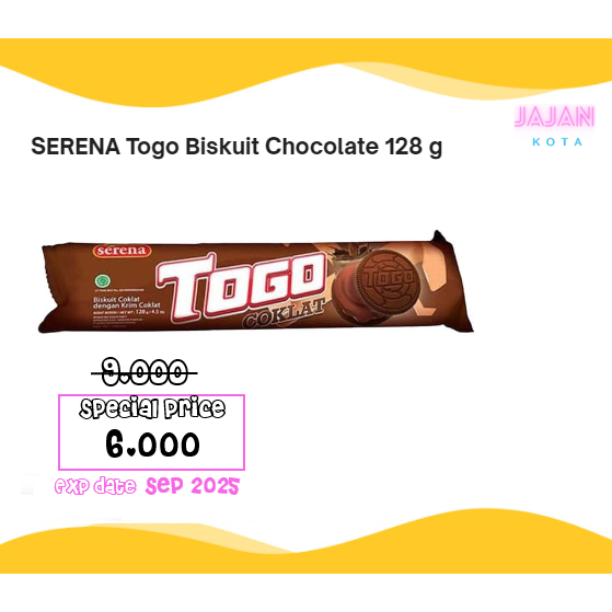 

Togo Serena Biskuit Coklat 128 gram