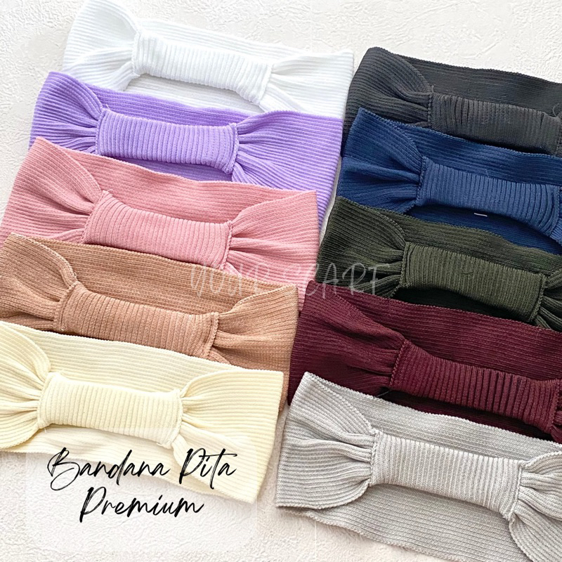 Bandana Ciput Pita Rajut Bando Rajut Pita 2in1 Karet Inner Dalaman Hijab Kerudung Jilbab Hijab