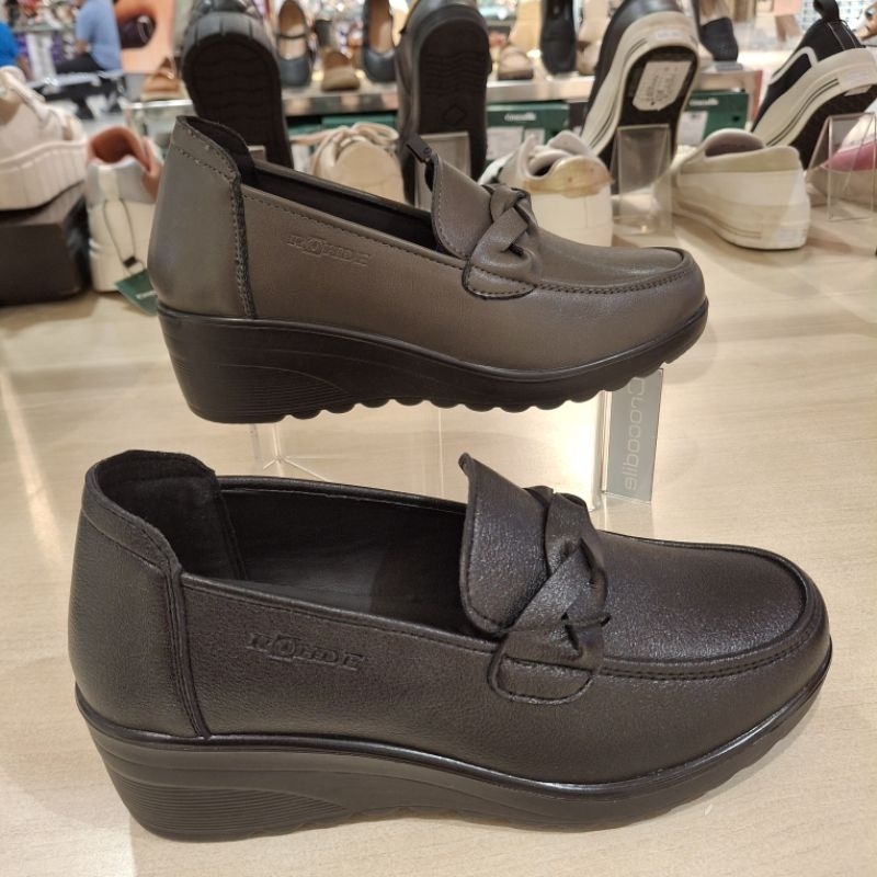 Rohde new sepatu wedges 5cm wanita upper 100% kulit sapi asli ringan empuk & ori size 36-41