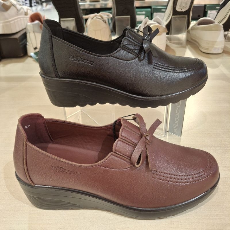 Rohde new sepatu wedges 5cm wanita upper 100% kulit sapi asli ringan empuk & ori size 36-41