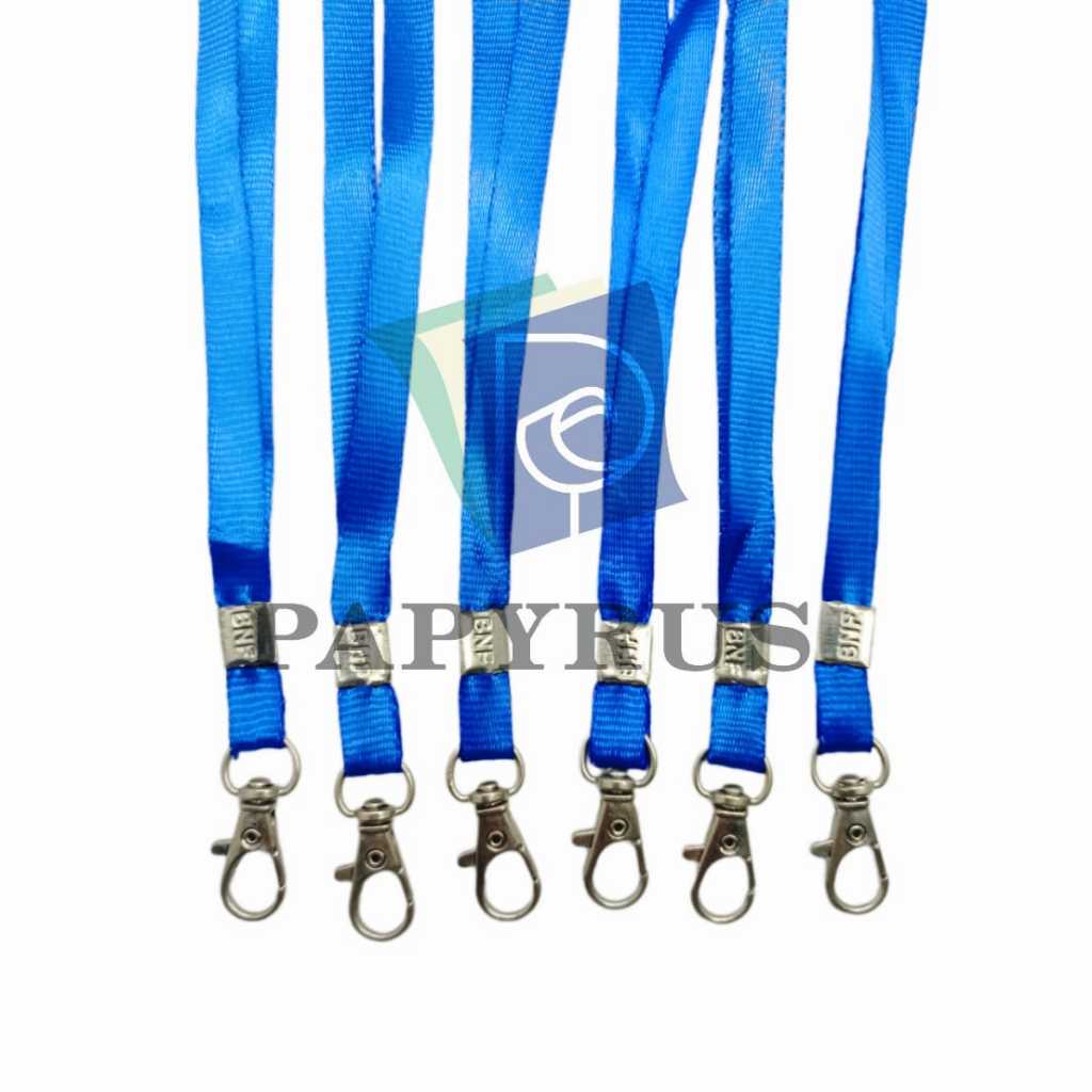 

TALI ID CARD / STRAP NAME TAG / TALI BADGE ID NYLON / LANYARD BIRU CANTOLAN / KAIT / HOOK BESI