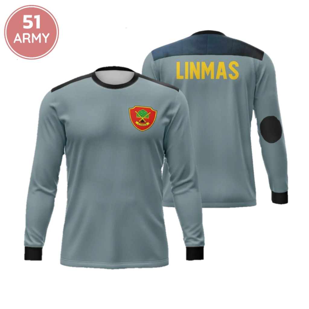 BAJU KAOS DECKER LINMAS SATLINMAS LENGAN PANJANG TERBARU DECKER LINMAS WARNA ABU