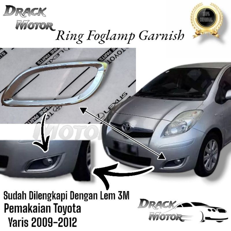 Garnis Cover Ring Foglamp Fog Lamp Lampu Depan Toyota Yaris // Cover Ring Foglamp Garnish Chrome Ori