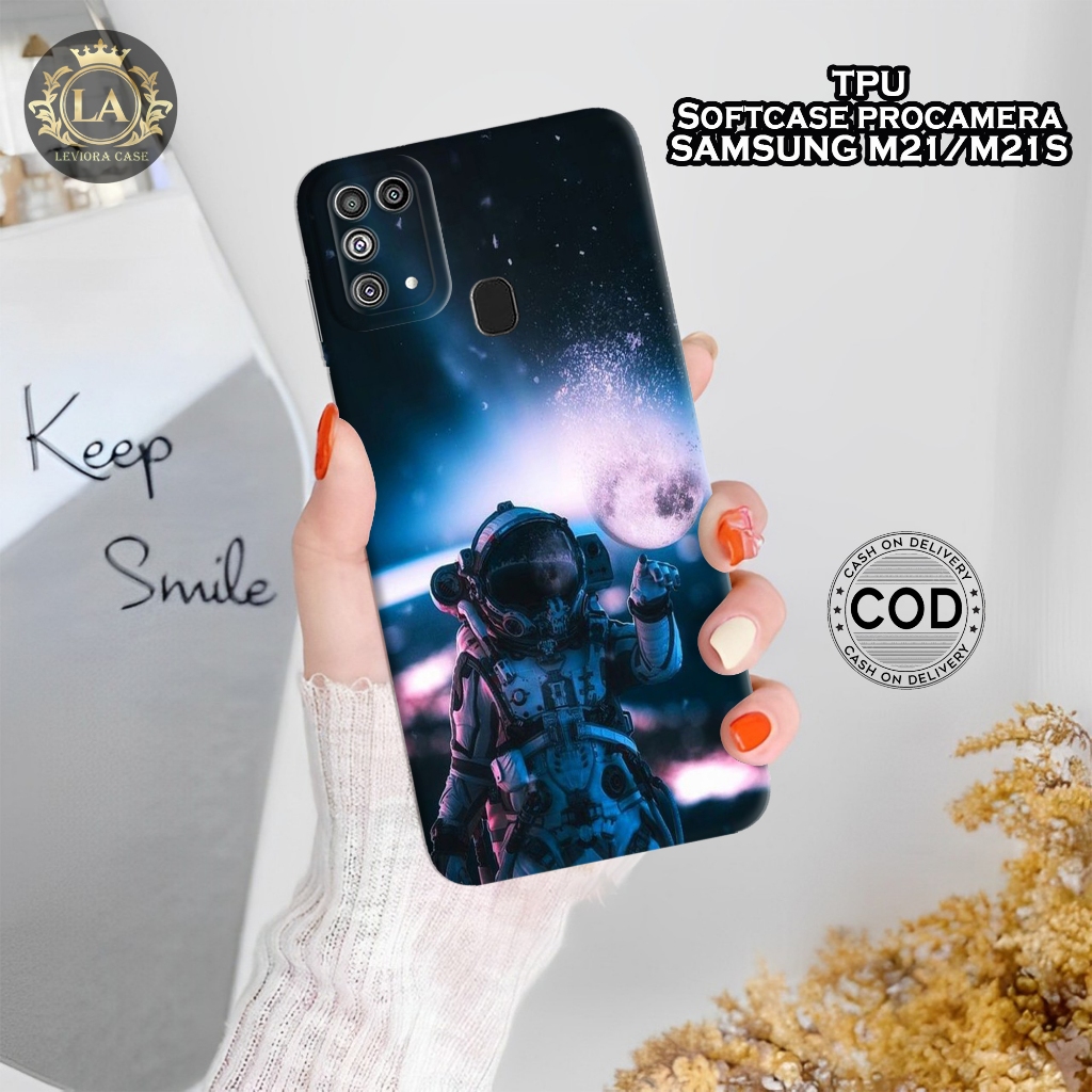 Case Samsung M21 / M21s Terbaru - Leviora Case - Fashion Case Astronot - Softcase Samsung M21 / M21s
