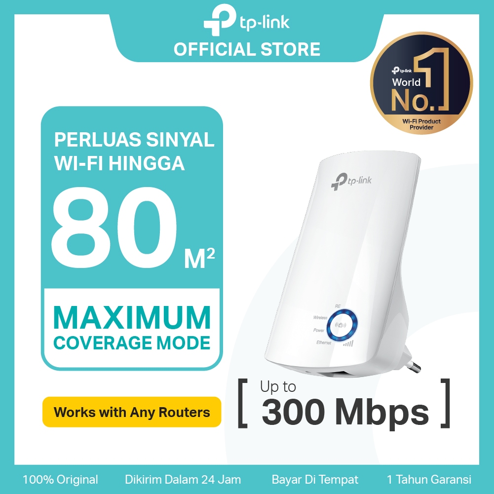 TP-Link TL-WA850RE N300 WiFi Extender Penguat Sinya Repeater 300Mbps Wireless Mesh Access Point WPA