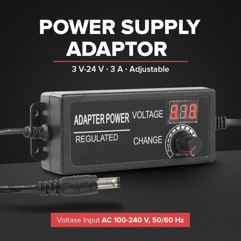 Adaptor power Supply variable 3.5v - 24V 3A adjustable power supply