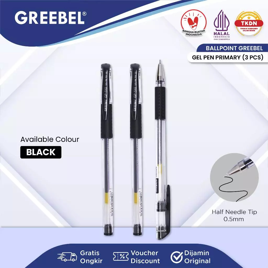 

Pulpen GP-510 PRIMARY 0.5 Hitam 1 PCS