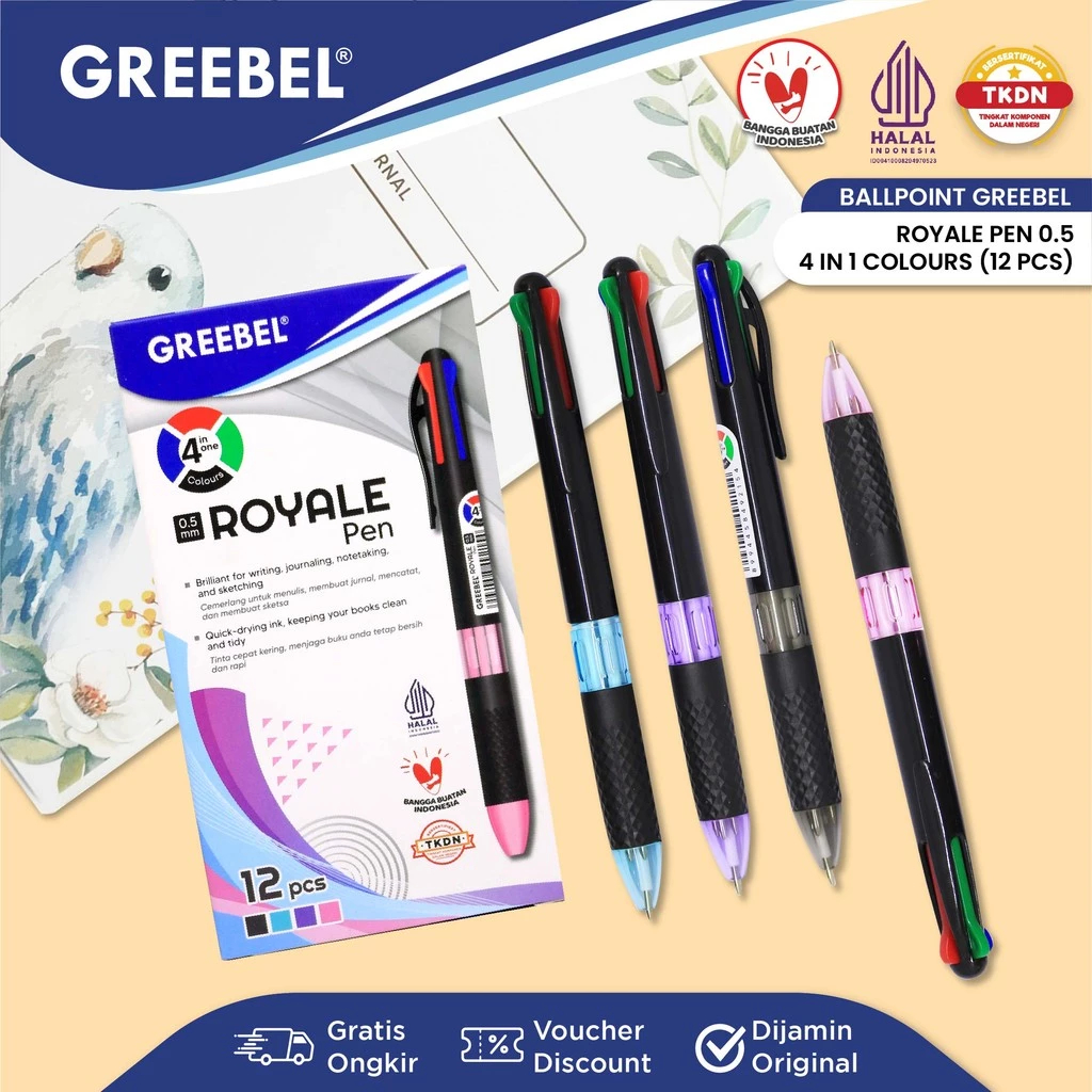 

Pulpen Royale 4 Warna 0.5 1 PCS