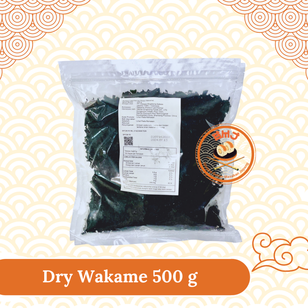 

DRY WAKAME Rumput Laut Kering 500 g │ Dried Cut Wakame Impor