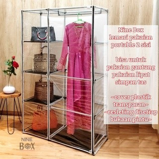 NINE BOX LEMARI GANTUNG GAMIS / LEMARI GANTUNG / LEMARI ANTI DEBU / LEMARI TRANSPARANT / LEMARI SARU