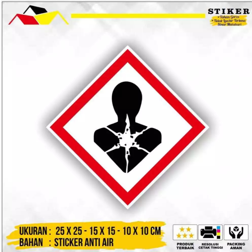 

Stiker Label Tanda Simbol Limbah B3 Karsinogen Mutagen