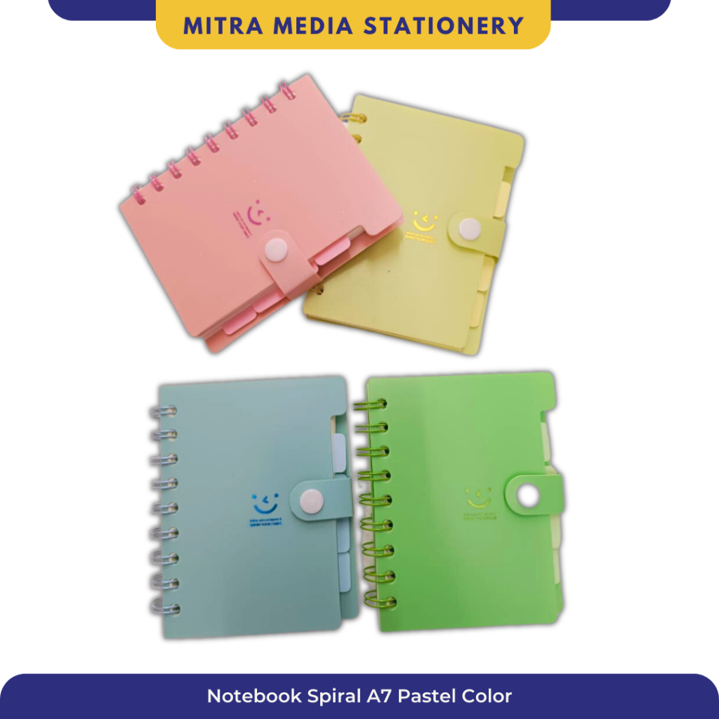 

Notebook Ring A7 Spiral Notebook Buku Catatan A7 Spiral Warna Pastel Index Sekat