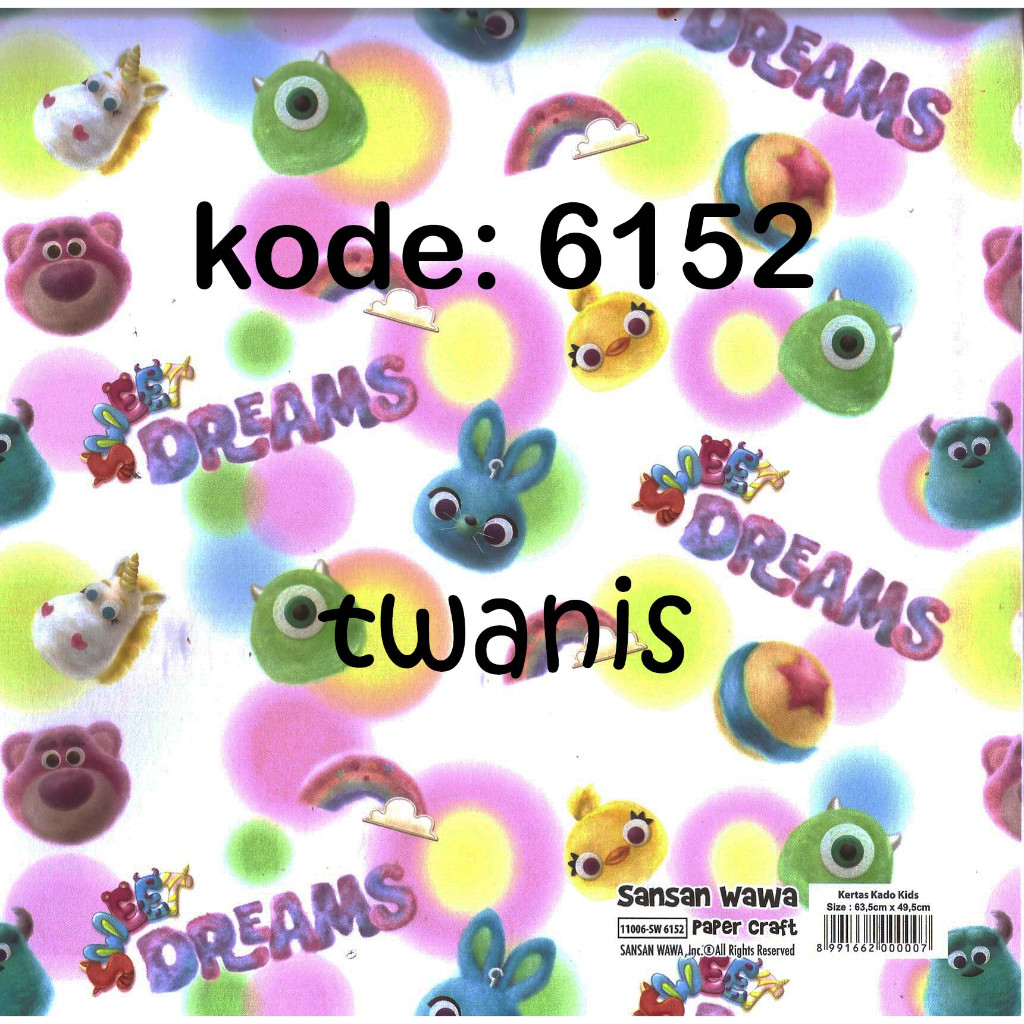 

Kertas Kado Motif Anak SANWA kode 6152 Eceran Khusus Jogja kirim Kurir Instan