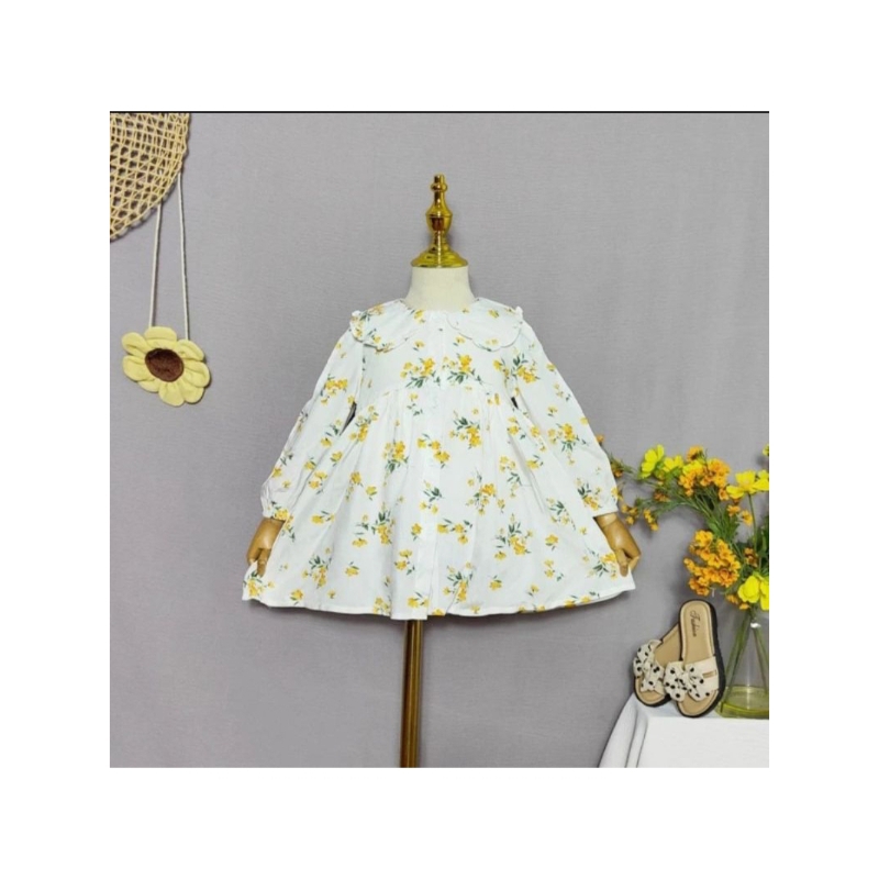 Dress Anak-Anak Usia 2 - 5 Tahun / Dress Bunga Vintage / Dress Girls Marigold Floral Vintage Style /