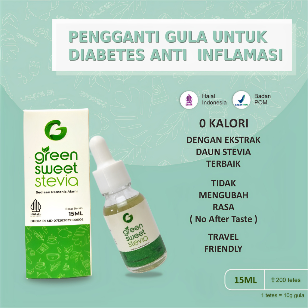 

Green Sweet Stevia - Pemanis Alami nomor 1 Tanpa kalori 15ML