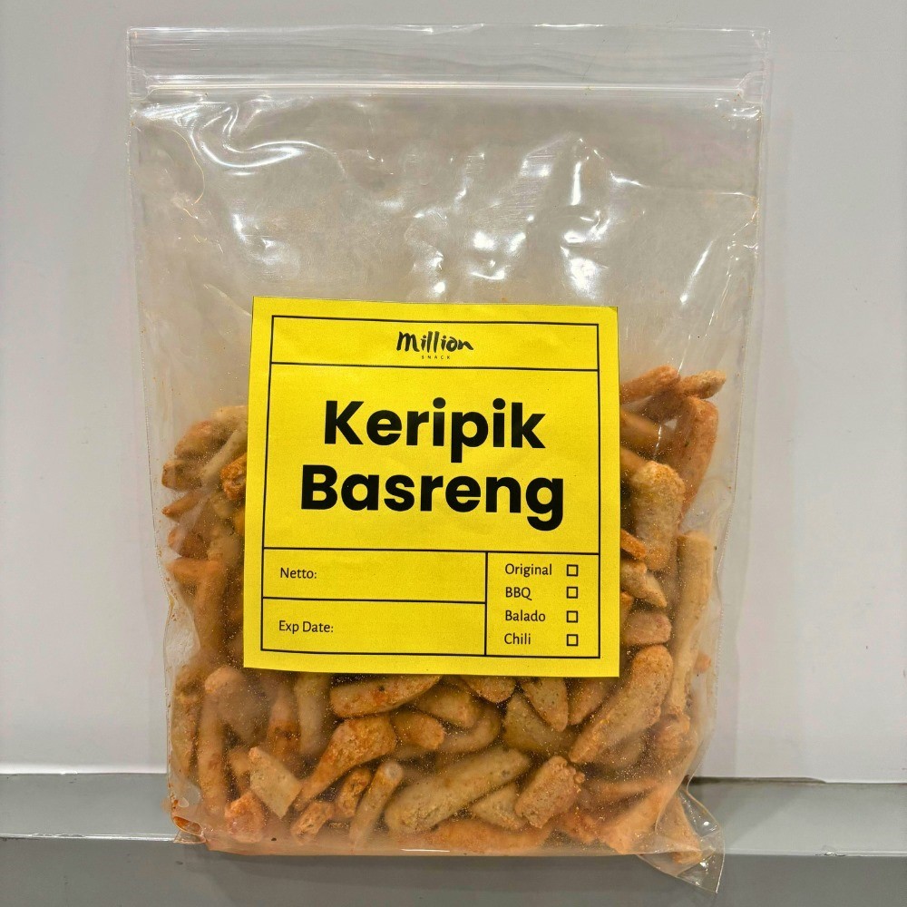 

Million Snack Keripik Basreng Premium & Renyah Pedas BBQ Balado 250gr