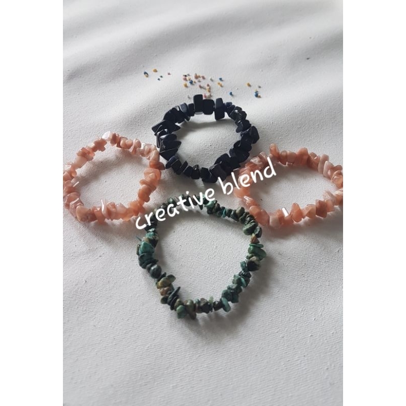 Gelang Batu Stone Bracelet Blue Golden Crystal Stone,Moonstone,African Turkish