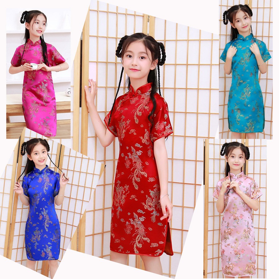 CHEONGSAM ANAK PEREMPUAN PAKAIAN DRESS ADAT TRADISIONAL CHINESE TIONGKOK IMLEK GONG XI FA CAI