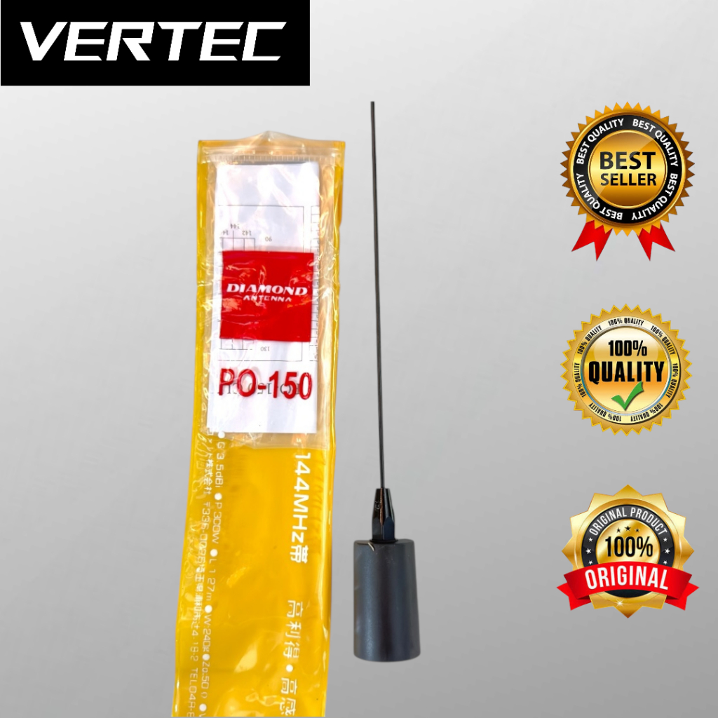 Antena Larsen PO150 Antenna Mobil Model Pecut panjang VHF untuk Radio RIG Mini Kenwood Alinco Yaesu 