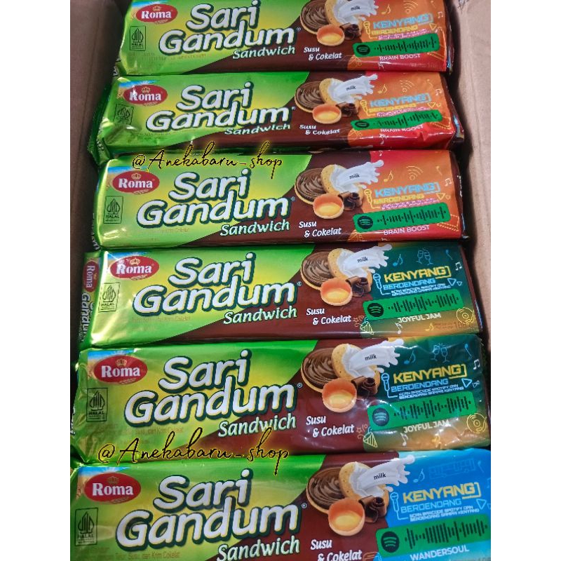 

Roma Sari Gandum Sandwich Susu&Coklat 108g