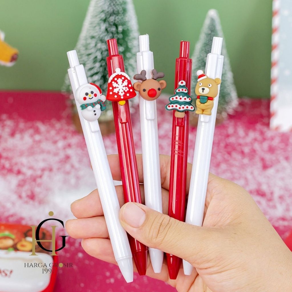 

1PCS PEN CHRISTMAS XMAS HAMPERS LUCU IMUT KADO UNIK ALAT TULIS KANTOR COD V2
