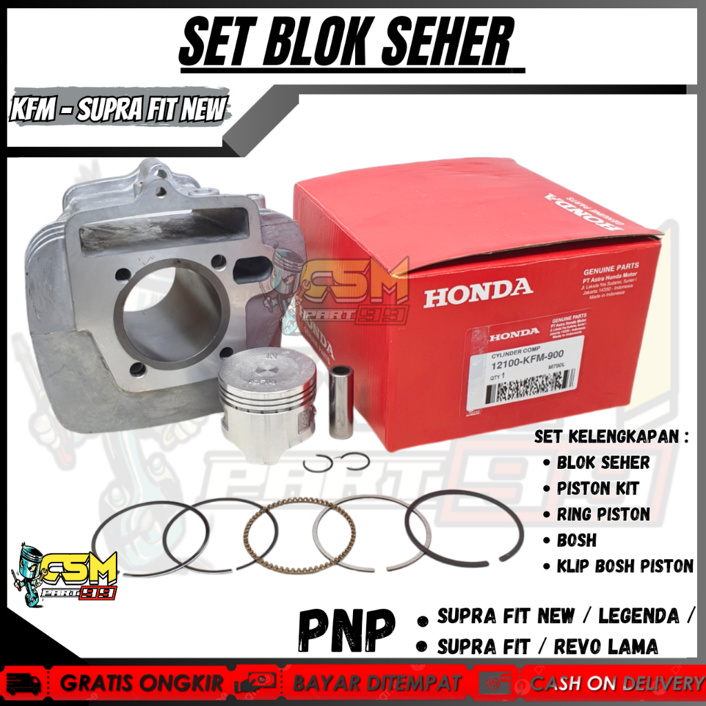 BLOK SEHER KOMPLIT+ PISTON SUPRA FIT NEW / LAGENDA / SUPRA FIT / REVO LAMA