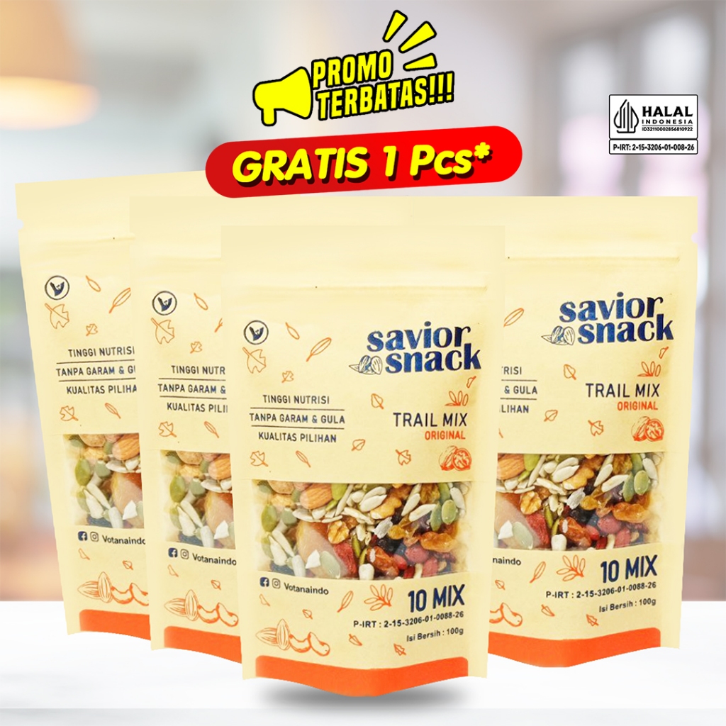 

Paket Cemilan Snack 1 Box, Trail Mix Original | Savior Snack