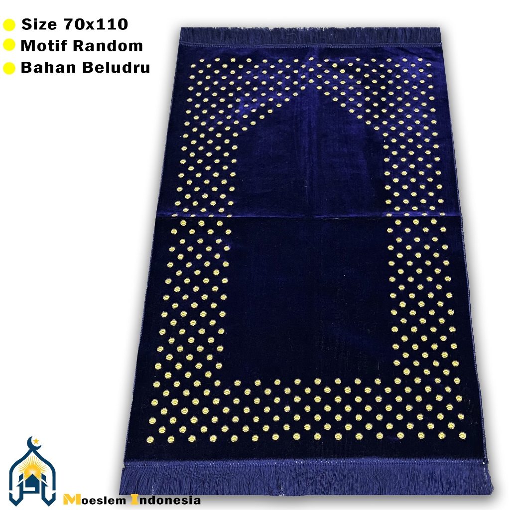 Moeslem Indonesia Sajadah Turki Polos Bahan Beludru Size 70x110