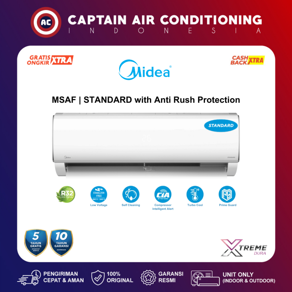 MIDEA AC Split MSAF-05CRN / MSAF05CRN 1/2 PK Standard