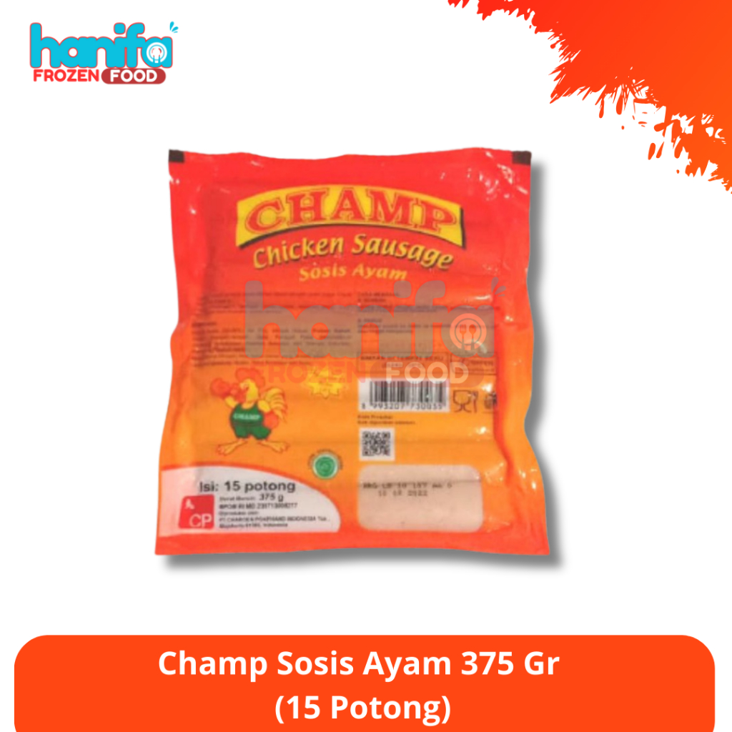 

Champ Sosis Ayam 375 Gram Chicken Sausage isi 15 Pcs Frozen food sosis bakar