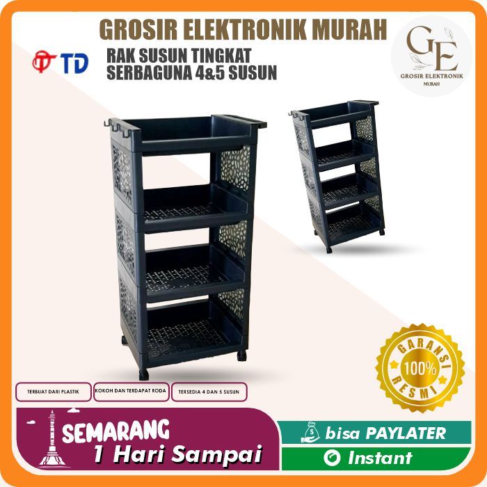 Rak Susun Tingkat Plastik Serbaguna 4 susun/tingkat 5 susun/tingkat