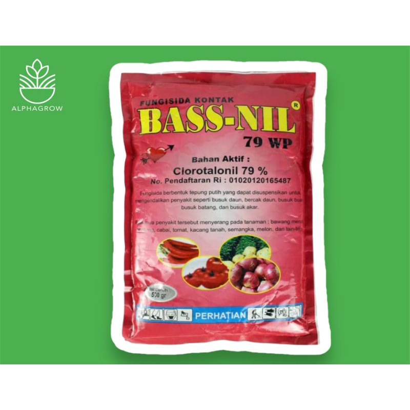 Fungisida Bassnil Bass-nil Klorotalonil 79 WP 500 Gram