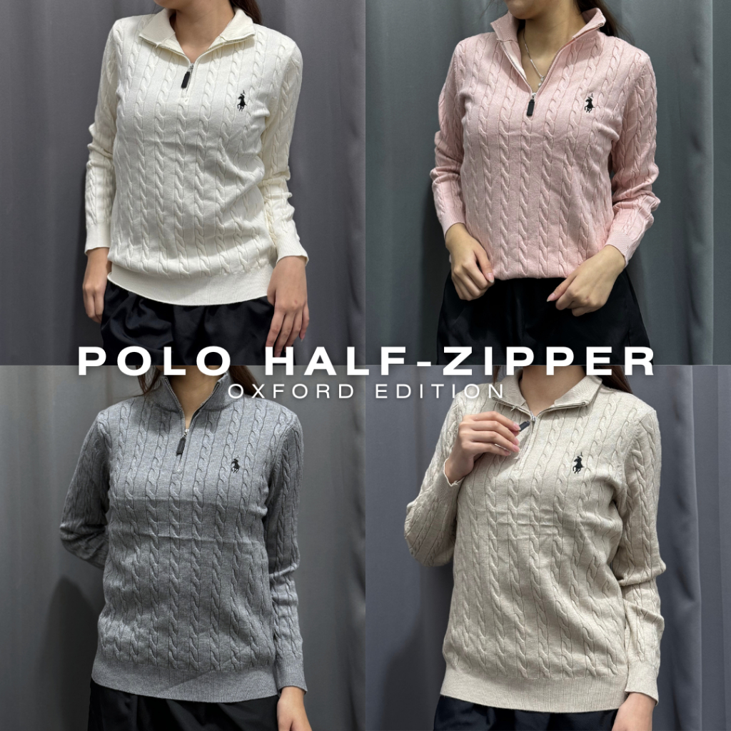 OMS l Polo Ralph Lauren - Sweater Halfzipper Rajut Kepang Unisex Fashion China (No Tag)